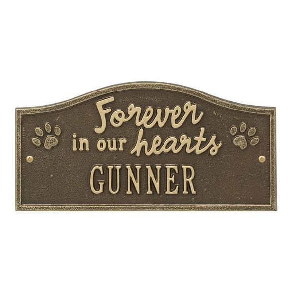 Forever In Our Hearts Brass Pet Wall Plaque